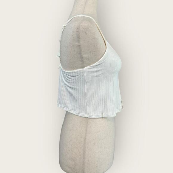NWT | Aerie | Ribbed Crop Top Bralette | White | Medium - Picture 6 of 15